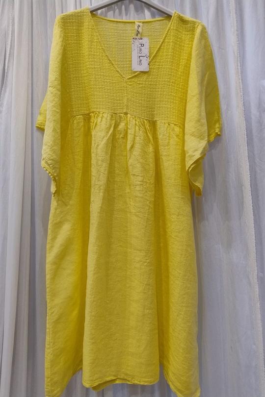 Robes mi-longues Femme Jaune Fanda Miss LIN 25220 Efashion Paris