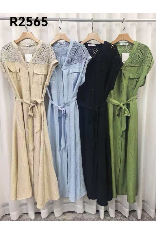 Robes mi-longues Femme Noir Fanda Miss R2565 Efashion Paris