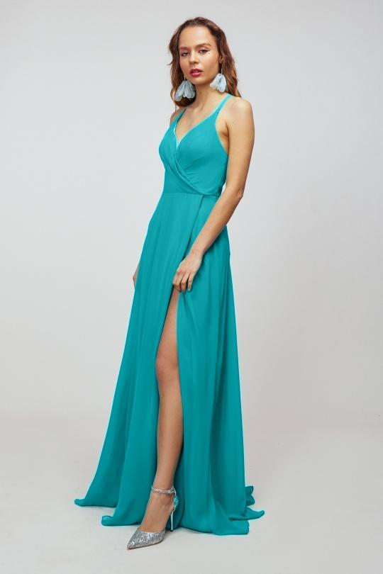 Abiti da sera Donna Emerald green Promulias GP201 Efashion Paris