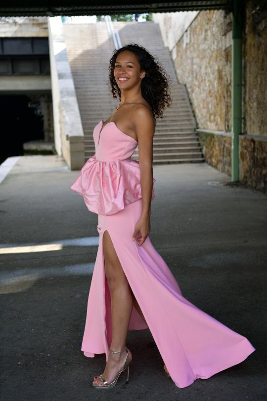 Robes de soirée Femme Rose Promulias NOHAM KT2318 Efashion Paris