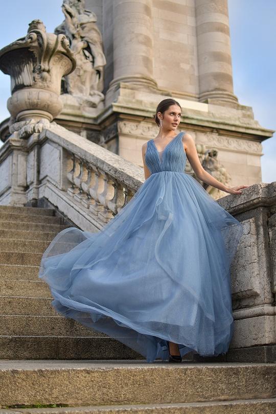 Evening dresses Women Blue Promulias DEBBIE 22312 Efashion Paris