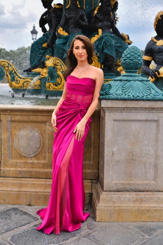 Robes de soirée Femme Fuschia Promulias ROMEA 15005 Efashion Paris