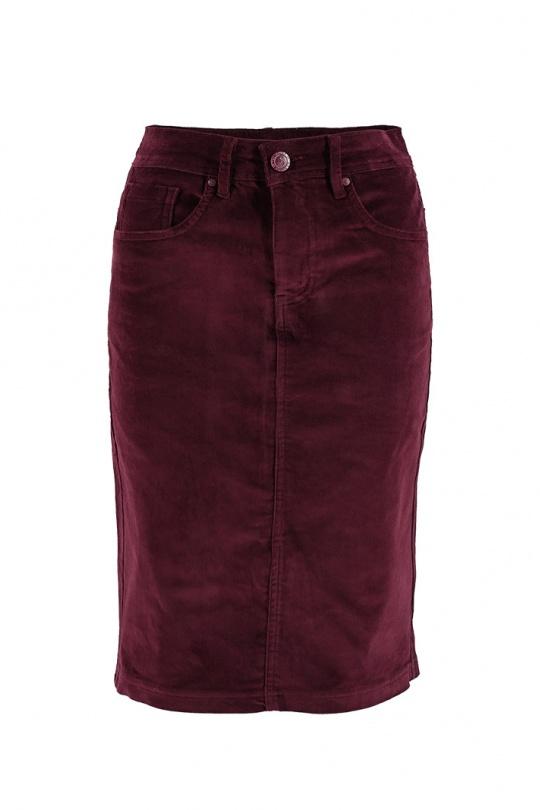 Faldas Mujer Burgundy S'QUISE ENERGIE - J9203 Efashion Paris