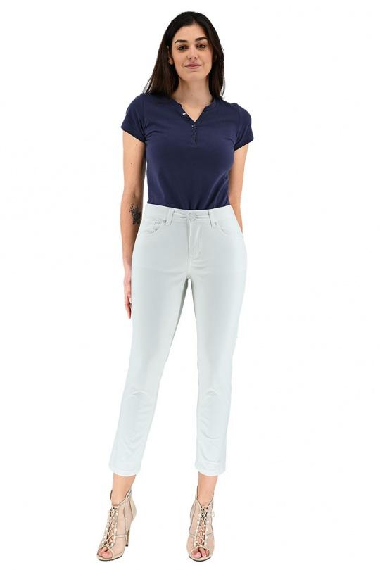 Pantaloni Donna White S'QUISE PANTALON 7/8E  JEAN EXTENSIBLE MISTRAL 9214 Efashion Paris