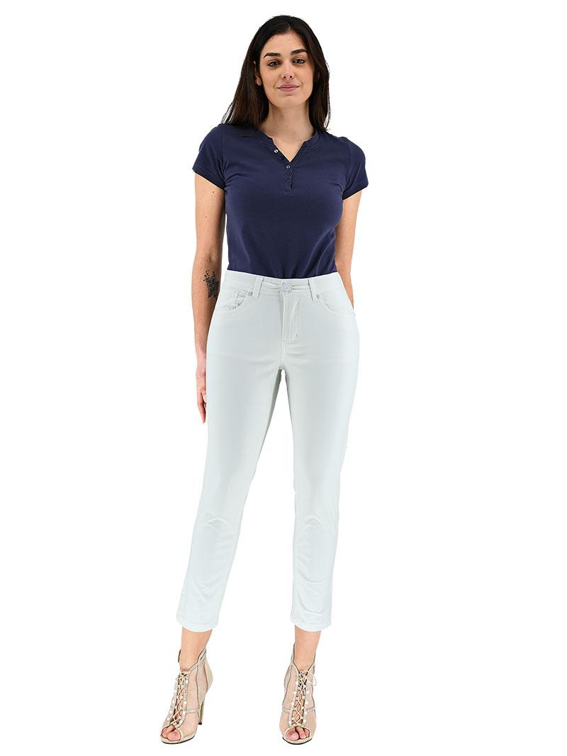 Pantaloni Donna White S'QUISE PANTALON 7/8E  JEAN EXTENSIBLE MISTRAL 9214 #c Efashion Paris