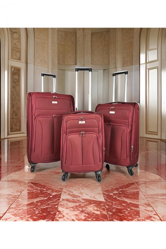Luggages Bags Burgundy Helios Bagages COUNTRY, LOT DE 3 VALISES EN NYLON POLYESTER 1200D. (688) (R) Efashion Paris