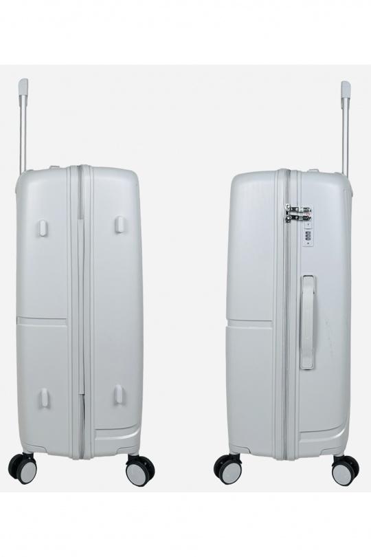 Luggages Bags Silver Helios Bagages FLIGHT, LOT DE 3 VALISES EN POLYPROPYLÈNE. (HLS-63) S Efashion Paris
