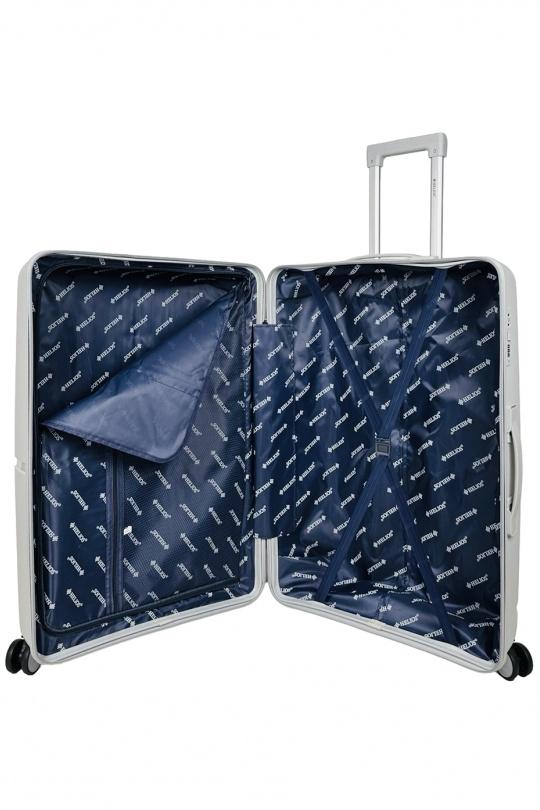 Luggages Bags Silver Helios Bagages FLIGHT, LOT DE 3 VALISES EN POLYPROPYLÈNE. (HLS-63) S Efashion Paris