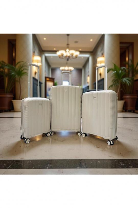 Luggages Bags Beige Helios Bagages DUTY, LOT DE 3 VALISES EN POLYPROPYLÈNE (801) BEIGE Efashion Paris