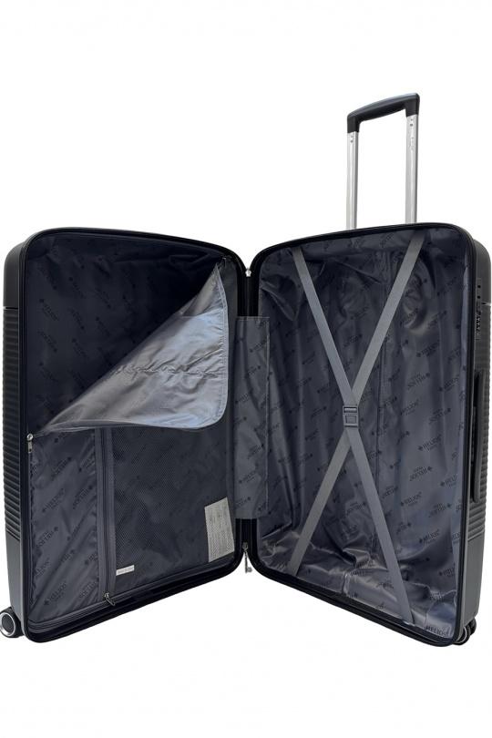 Luggages Bags Black Helios Bagages DUTY, LOT DE 3 VALISES EN POLYPROPYLÈNE (801) NOIR Efashion Paris