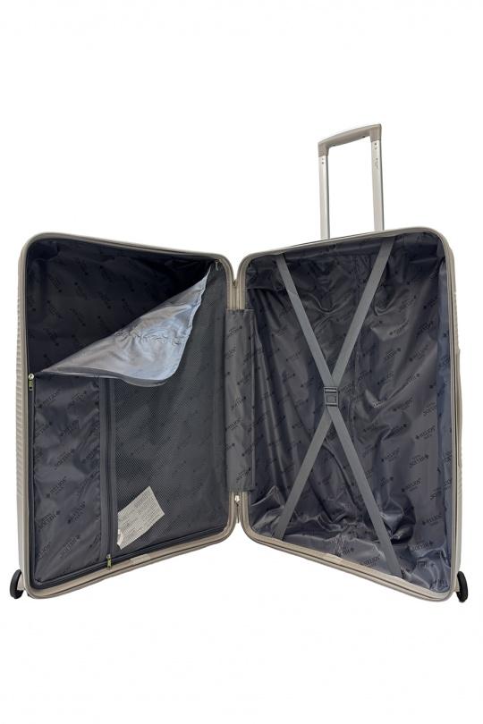 Luggages Bags Light-grey Helios Bagages DUTY, LOT DE 3 VALISES EN POLYPROPYLÈNE (801) GRIS Efashion Paris