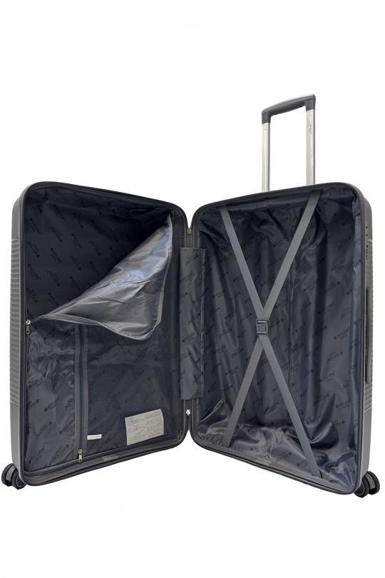 Luggages Bags Dark grey Helios Bagages DUTY, LOT DE 3 VALISES EN POLYPROPYLÈNE (801) GRIS FONCÉ Efashion Paris