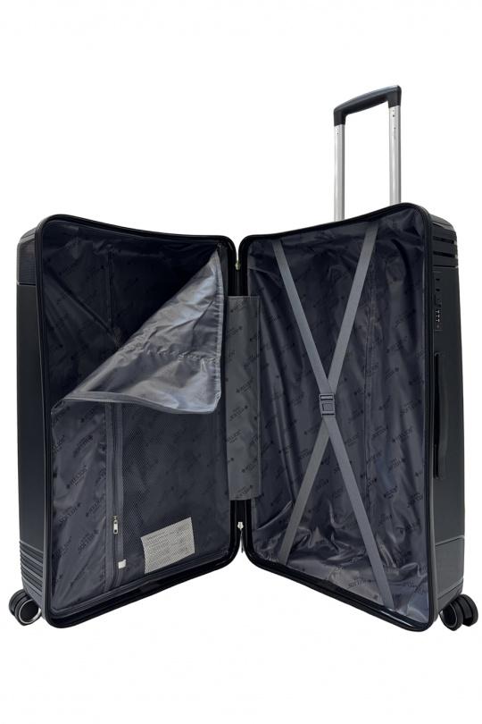 Luggages Bags Black Helios Bagages TRUNKY, LOT DE 3 VALISES RECTANGULAIRE EN POLYPROPYLÈNE (799) NOIR Efashion Paris