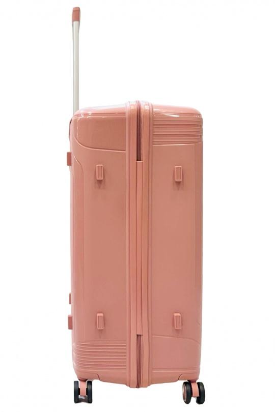 Luggages Bags Pink Helios Bagages TRUNKY, LOT DE 3 VALISES RECTANGULAIRE EN POLYPROPYLÈNE (799) ROSE Efashion Paris