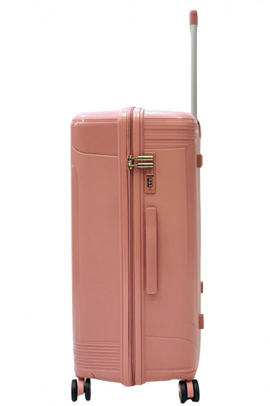 Luggages Bags Pink Helios Bagages TRUNKY, LOT DE 3 VALISES RECTANGULAIRE EN POLYPROPYLÈNE (799) ROSE Efashion Paris