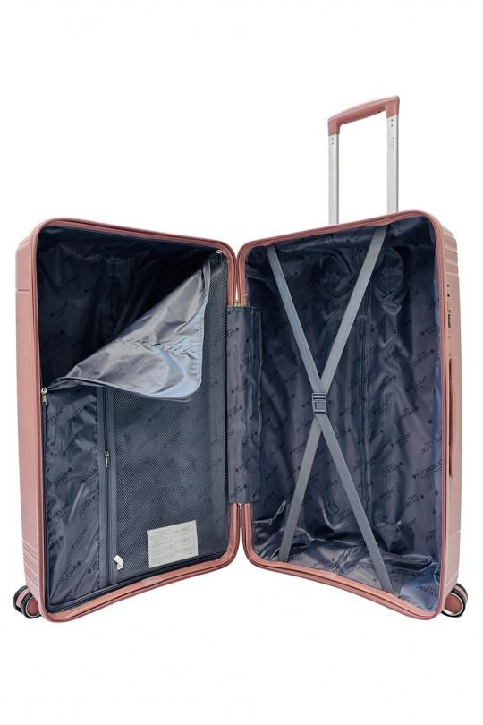 Luggages Bags Pink Helios Bagages TRUNKY, LOT DE 3 VALISES RECTANGULAIRE EN POLYPROPYLÈNE (799) ROSE Efashion Paris