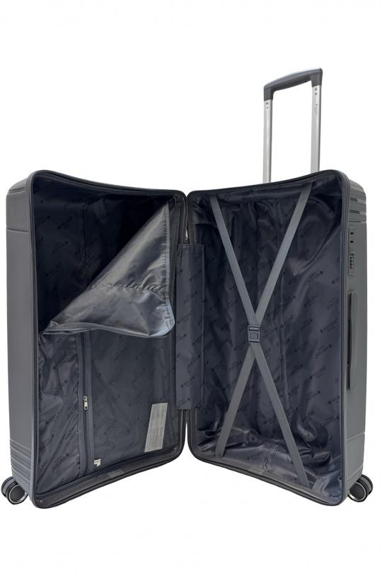 Luggages Bags Dark grey Helios Bagages TRUNKY, LOT DE 3 VALISES RECTANGULAIRE EN POLYPROPYLÈNE (799) GRIS FONCÉ Efashion Paris