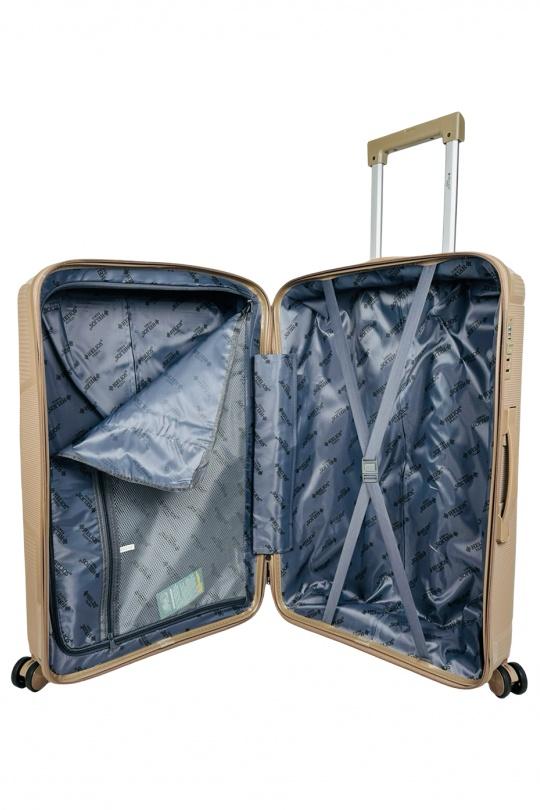 Luggages Bags Beige Helios Bagages AESIR, COLLECTION DE 3 VALISES EN POLYPROPYLÈNE ET CABINE POCHE ORDINATEUR BI-MATIÈRE. (HLS-218) BEIGE Efashion Paris