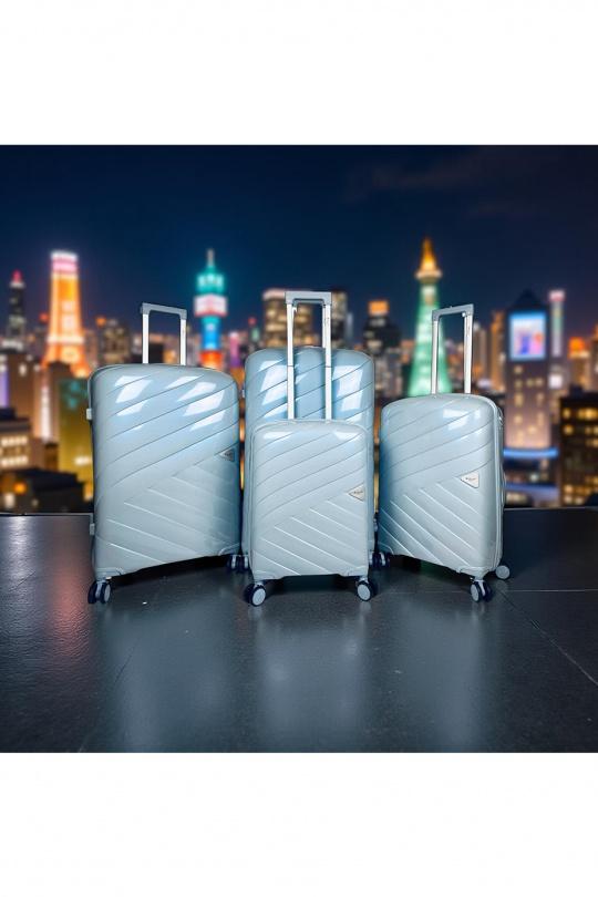 Luggages Bags Crystal blue Helios Bagages SHINE, LOT DE 4 VALISES EN POLYPROPYLÈNE IRIDISCENT. (HLS-08) B Efashion Paris