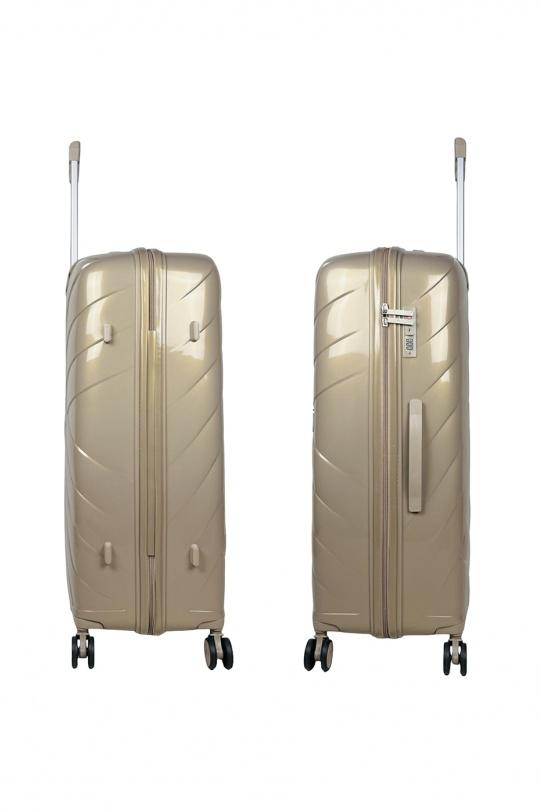 Luggages Bags Gold Helios Bagages SHINE, LOT DE 4 VALISES EN POLYPROPYLÈNE IRIDISCENT. (HLS-08) G Efashion Paris