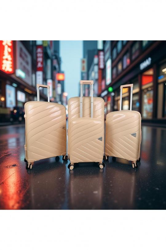 Luggages Bags Salmon Helios Bagages SHINE, LOT DE 4 VALISES EN POLYPROPYLÈNE IRIDISCENT. (HLS-08) RG Efashion Paris