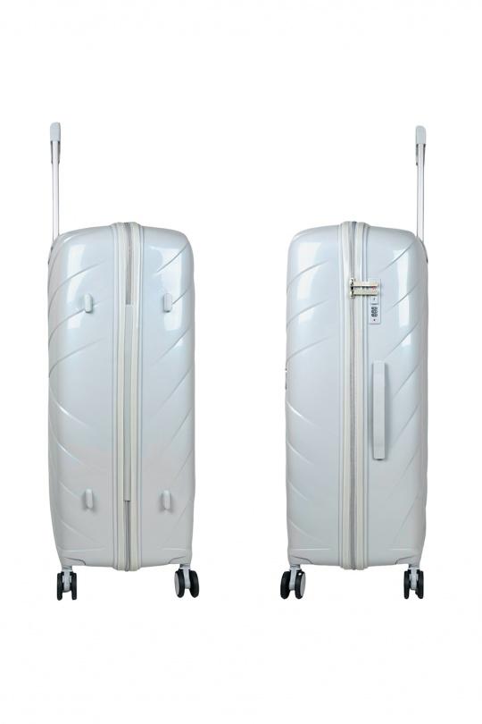 Luggages Bags Silver Helios Bagages SHINE, LOT DE 4 VALISES EN POLYPROPYLÈNE IRIDISCENT. (HLS-08) S Efashion Paris