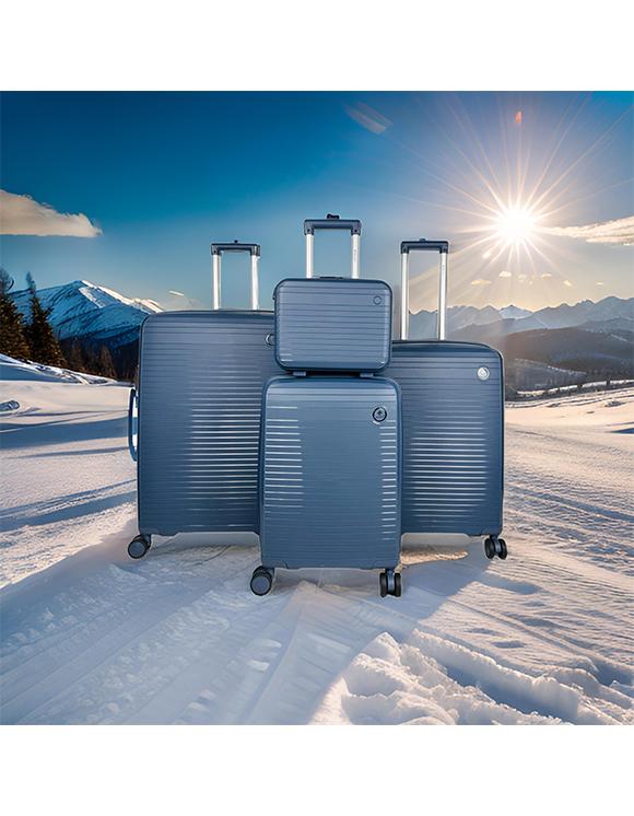 Valigie Borse Marine blue Helios Bagages DAWN, LOT DE 3 VALISES AVEC VANITY EN POLYPROPYLÈNE. (HLS-28) (NA) #c Efashion Paris