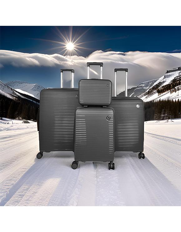 Valigie Borse Dark grey Helios Bagages DAWN, LOT DE 3 VALISES AVEC VANITY EN POLYPROPYLÈNE. (HLS-28) (G) #c Efashion Paris