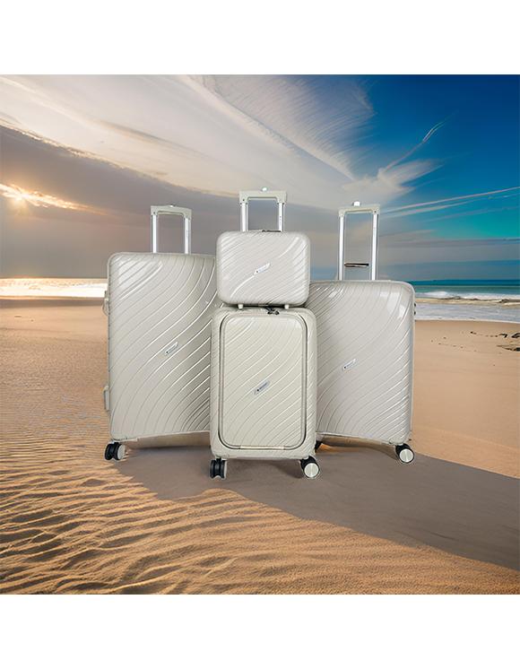 Valigie Borse Beige Helios Bagages SOLARIS, LOT DE 3 VALISES AVEC POCHE ORDINATEUR ET VANITY EN PP. (HLS-356) (KH) #c Efashion Paris