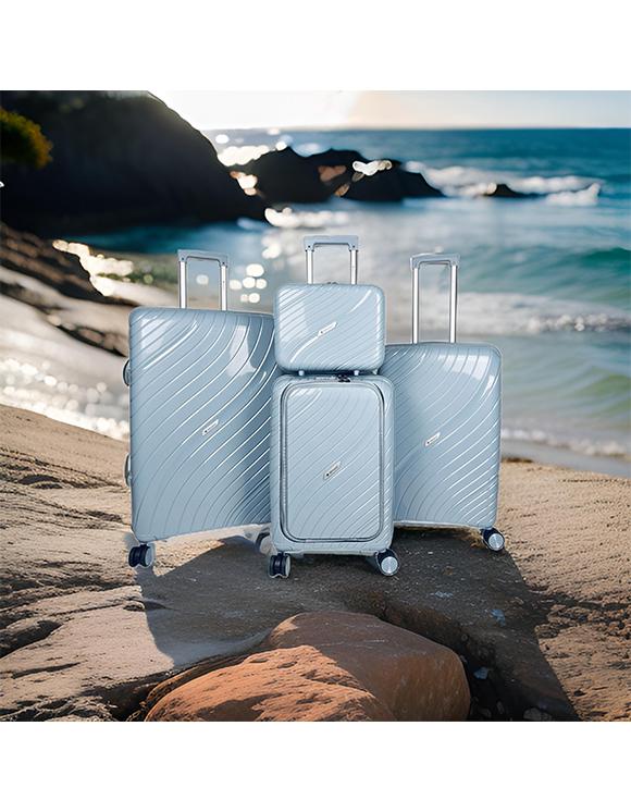 Valigie Borse Baby Blue Helios Bagages SOLARIS, LOT DE 3 VALISES AVEC POCHE ORDINATEUR ET VANITY EN PP. (HLS-356) (LB) #c Efashion Paris