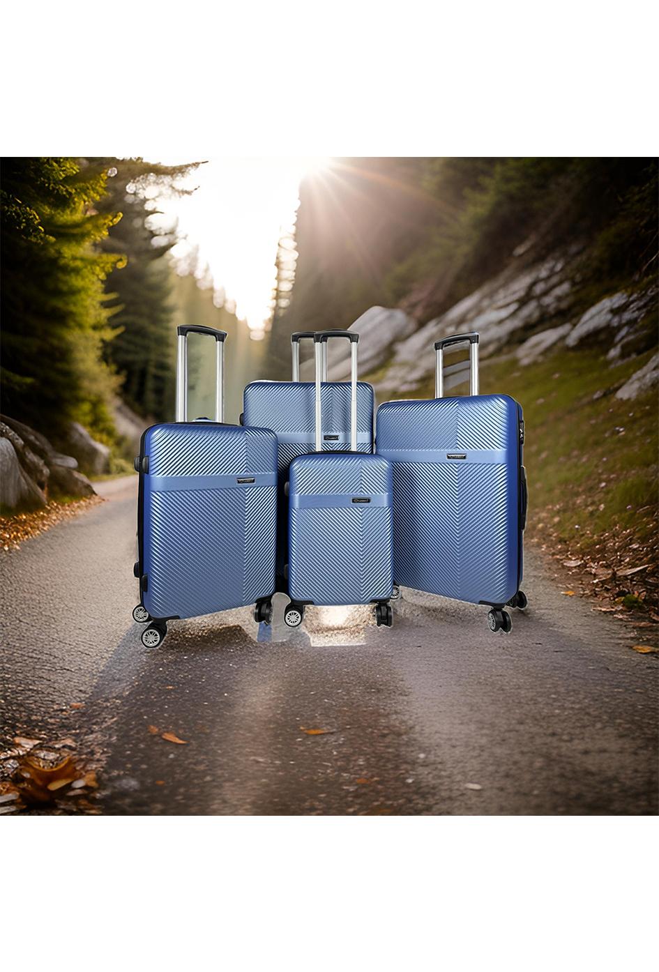 Maletas Marroquinería Azure Helios Bagages TITAN (LAURENT L®) : LOT DE 3 VALISES EN ABS RIGIDIFIÉ EXTENSIBLE. (1515) B #c Efashion Paris