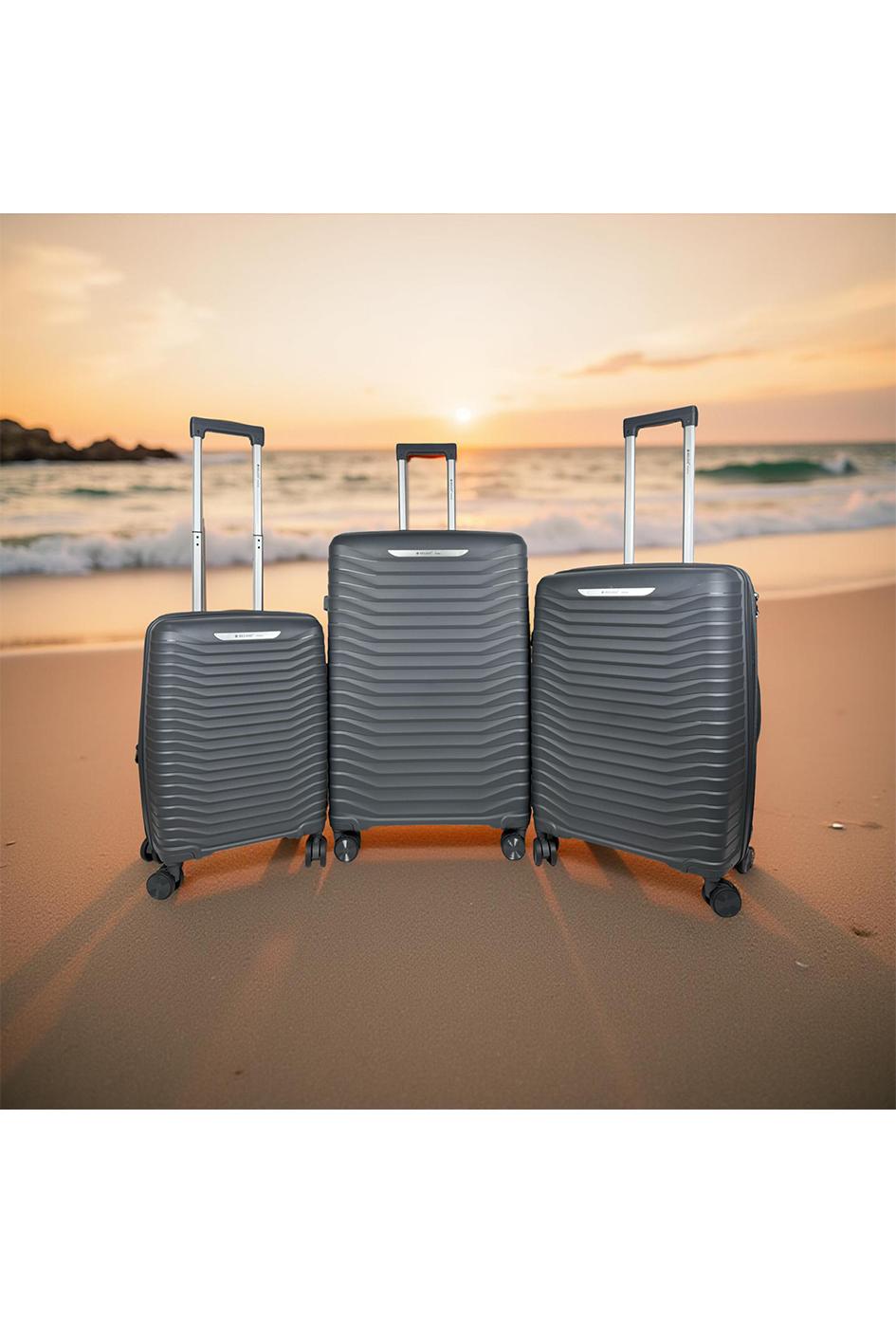 Valigie Borse Charcoal grey Helios Bagages HELIOS, LOT DE 3 VALISES EN POLYPROPYLÈNE AVEC SOUFFLET EXTENSIBLE. (HLS-03)G-25 #c Efashion Paris