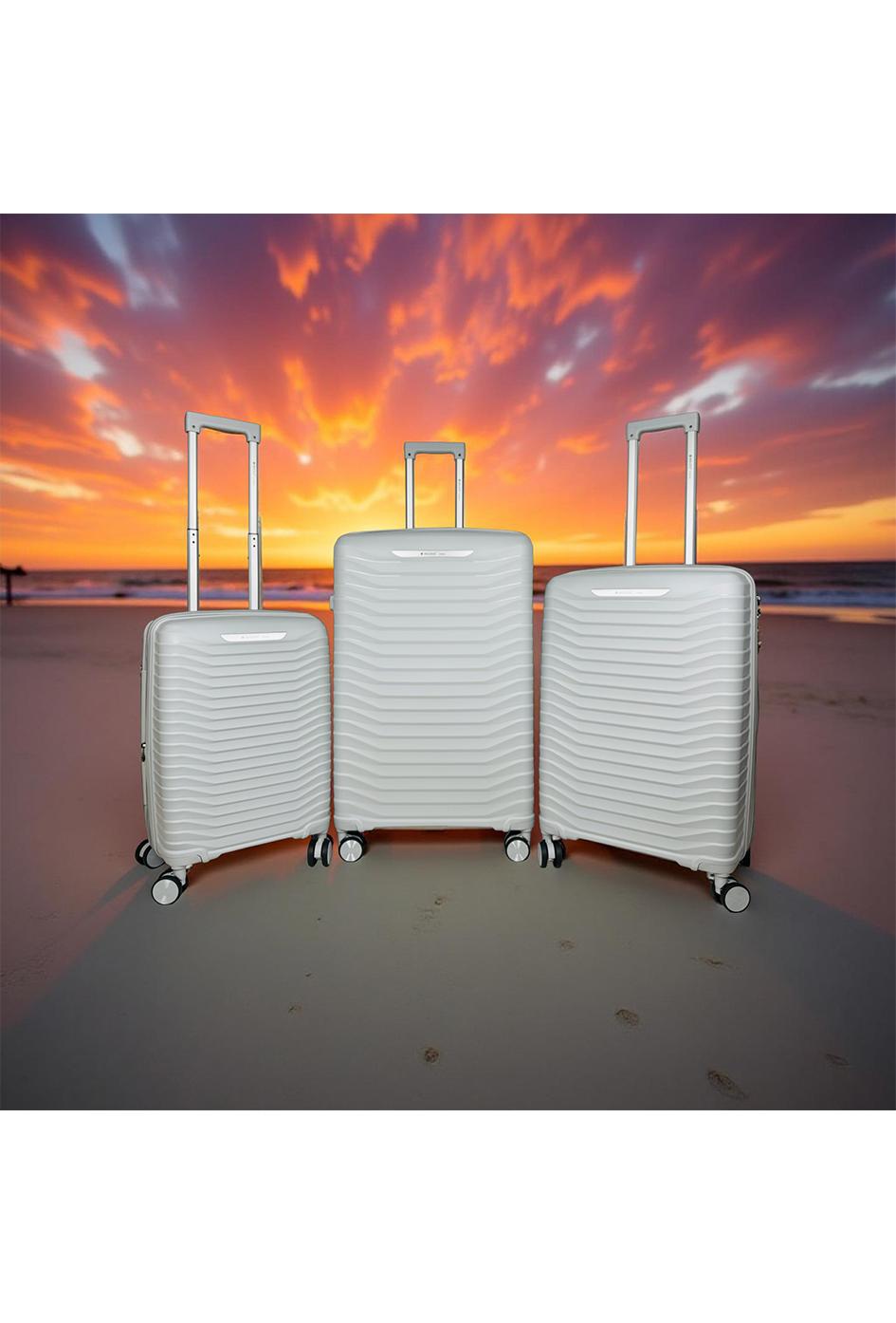 Valigie Borse Light-grey Helios Bagages HELIOS, LOT DE 3 VALISES EN POLYPROPYLÈNE AVEC SOUFFLET EXTENSIBLE. (HLS-03)S-25 #c Efashion Paris