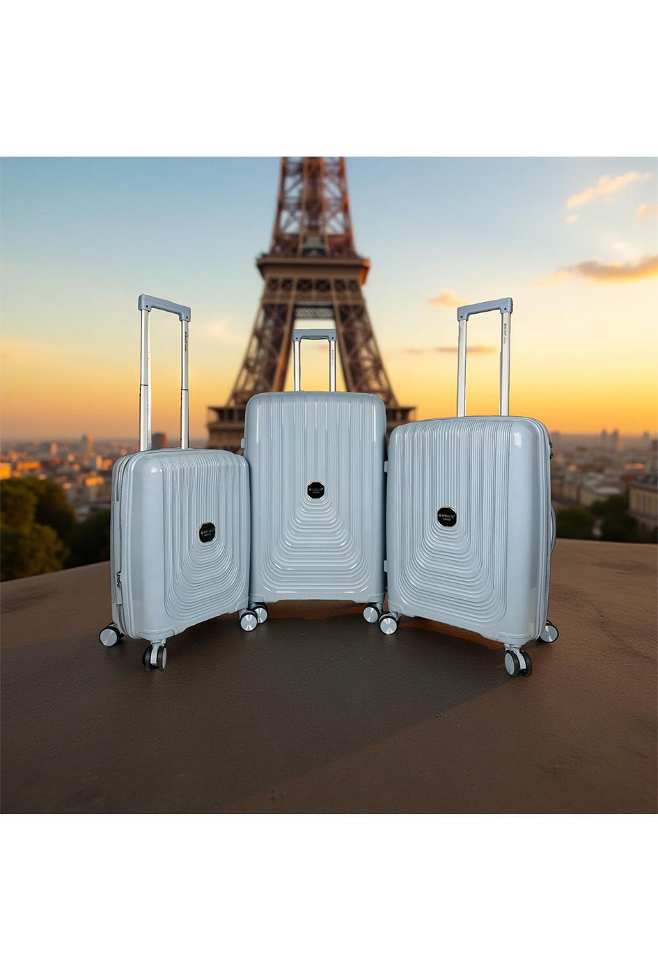 Valigie Borse Pastel blue Helios Bagages NAÏADES, LOT DE 3 VALISES EN POLYPROPYLÈNE AVEC SOUFFLET EXTENSIBLE. (HLS-788) GB #c Efashion Paris