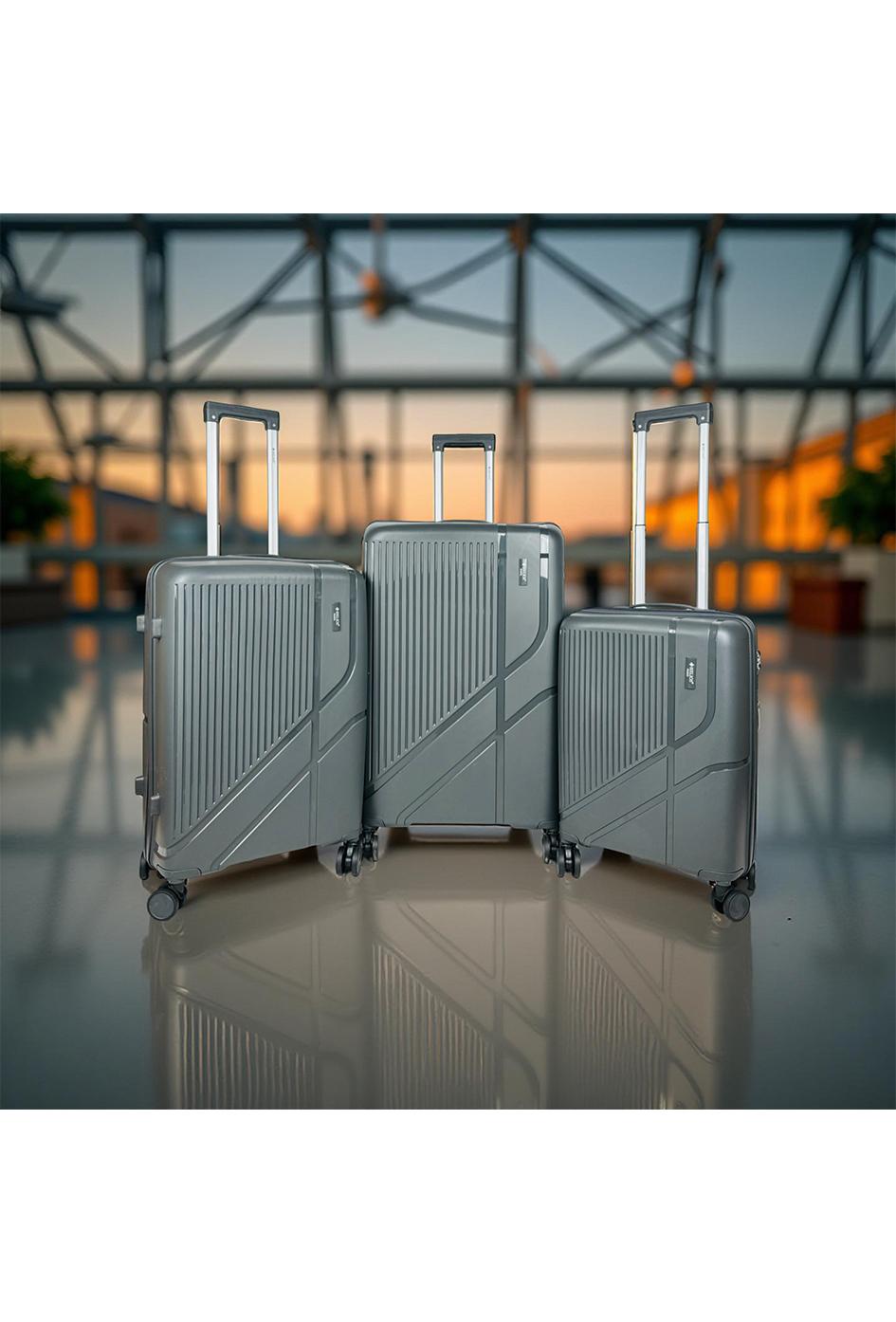 Valigie Borse Dark grey Helios Bagages FLIGHT, LOT DE 3 VALISES EN POLYPROPYLÈNE. (HLS-63) G #c Efashion Paris
