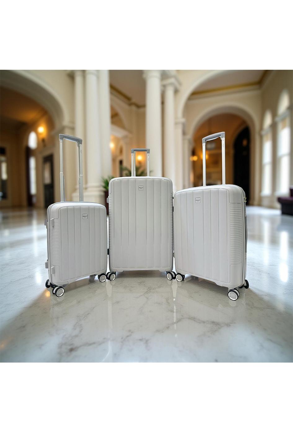 Luggages Bags Light-grey Helios Bagages DUTY, LOT DE 3 VALISES EN POLYPROPYLÈNE (801) GRIS #c Efashion Paris