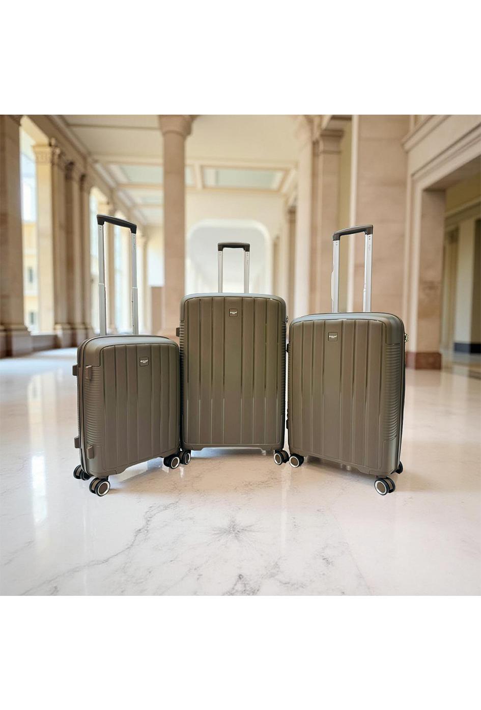 Luggages Bags Coffee Helios Bagages DUTY, LOT DE 3 VALISES EN POLYPROPYLÈNE (801) CAFÉ #c Efashion Paris