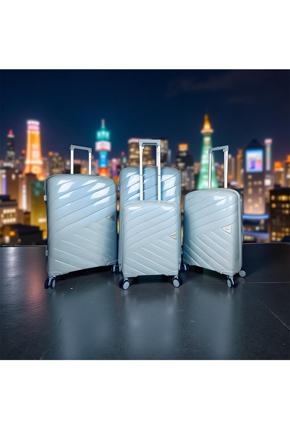 Luggages Bags Crystal blue Helios Bagages SHINE, LOT DE 4 VALISES EN POLYPROPYLÈNE IRIDISCENT. (HLS-08) B #c Efashion Paris