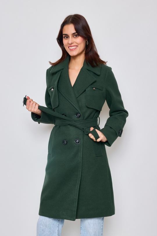 Trenchs Femme Vert sapin H.F 8308 Efashion Paris