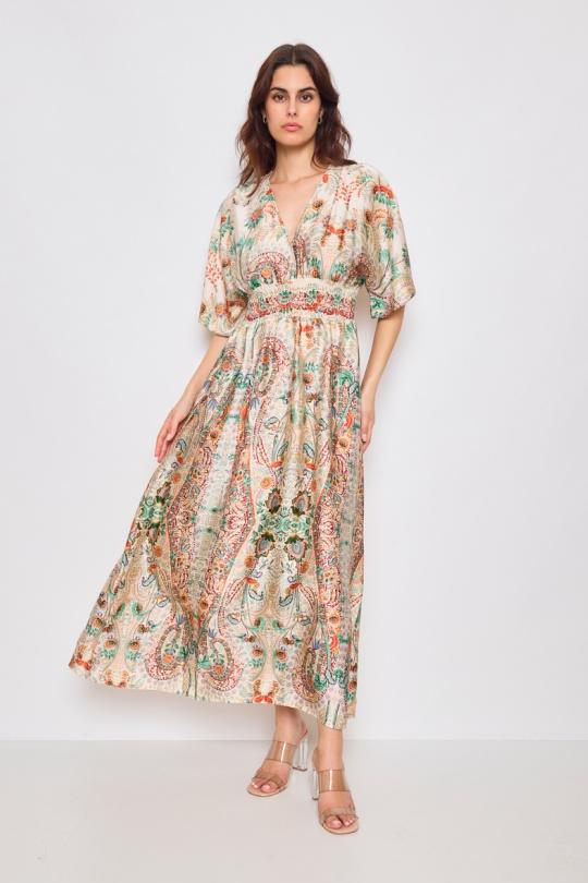 Robes longues Femme Beige H.F 5403 Efashion Paris