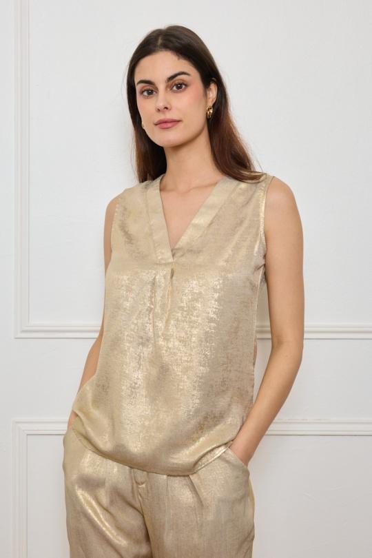 Tops Femme Doré H.F 9402 Efashion Paris