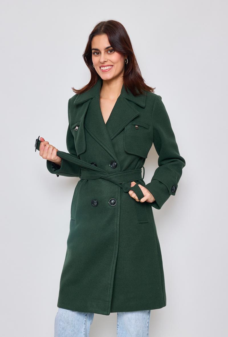 Trenchs Femme Vert sapin H.F 8308 #c Efashion Paris