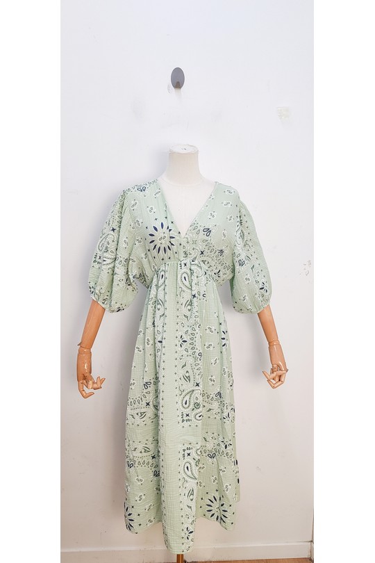 Robes mi-longues Femme Vert Olive bellavie 1398 Efashion Paris