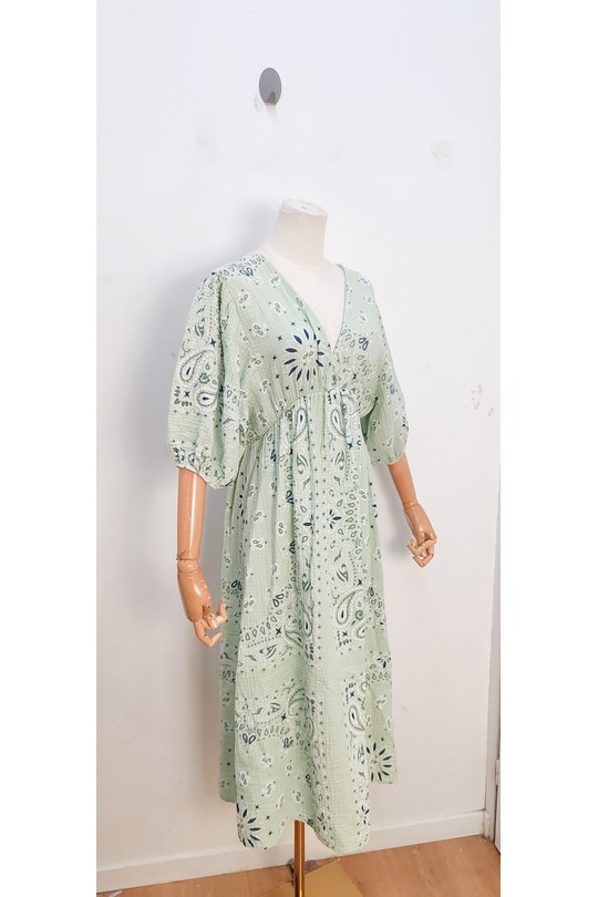 Robes mi-longues Femme Vert Olive bellavie 1398 Efashion Paris