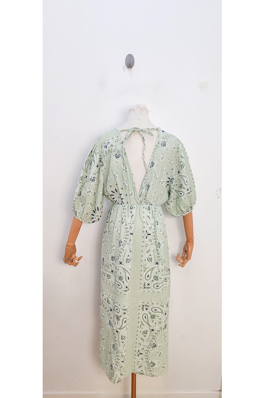 Robes mi-longues Femme Vert Olive bellavie 1398 Efashion Paris