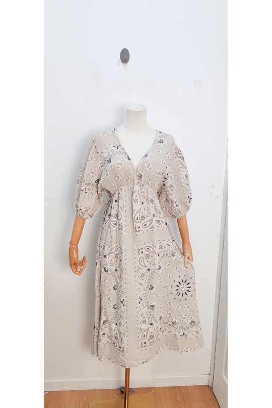 Robes mi-longues Femme Vert Olive bellavie 1398 Efashion Paris