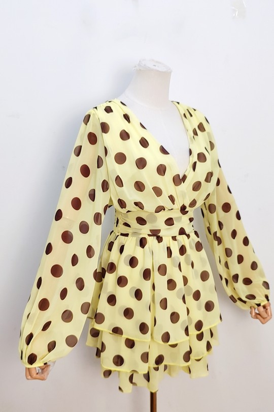Robes courtes Femme Jaune bellavie 2420 Efashion Paris