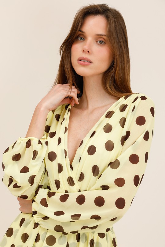Robes courtes Femme Jaune bellavie 2420 Efashion Paris