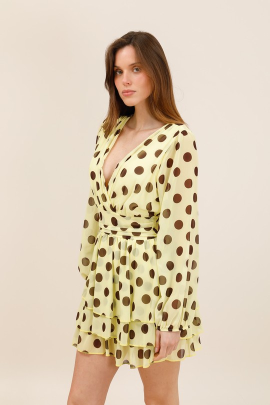Robes courtes Femme Jaune bellavie 2420 Efashion Paris