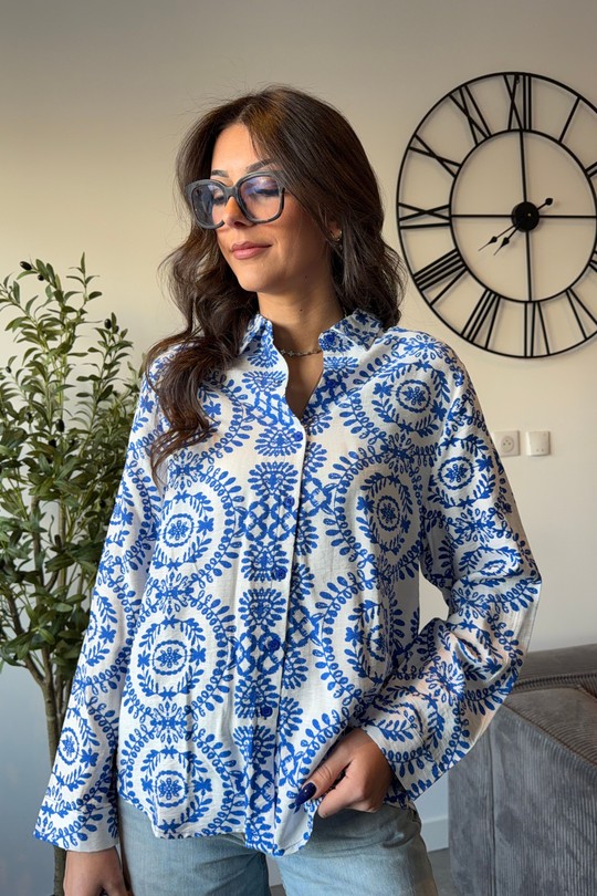 Chemises Femme Bleu Zoe Mode (Elena Z) 2268-1 Efashion Paris